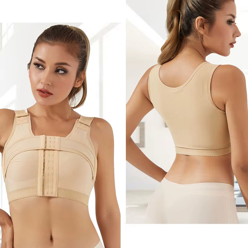 High Compression Bra Post-Operative Posture Correcto Slimming Faja Colombianas Top Bra Vest Shapewear without Sleeves