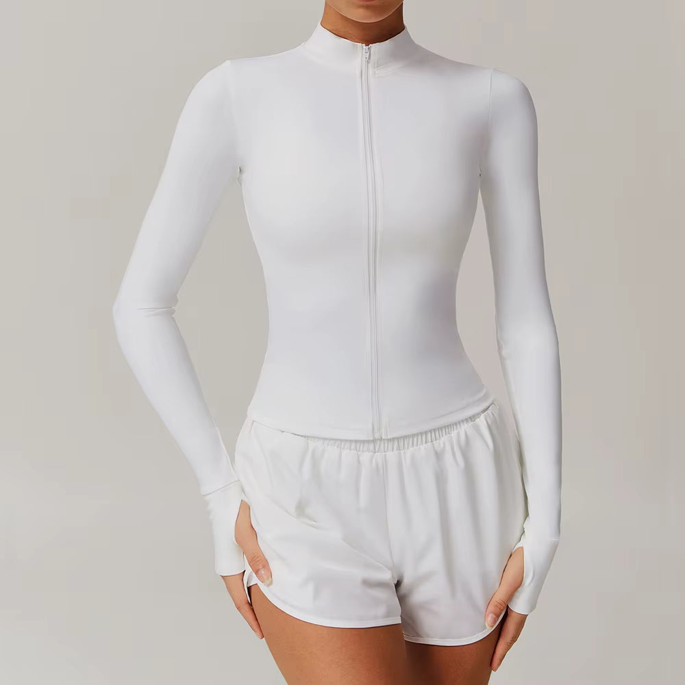 Wholesale High Quality Womens Gym Yoga Jackets Top Custom Logo Seamless Fitness Yoga Zipper Jacket