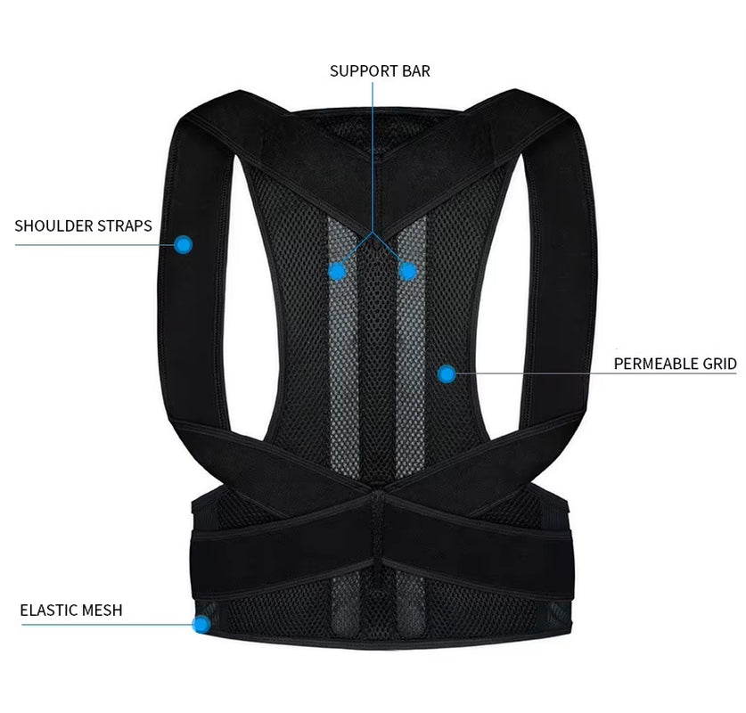 STRONG Support Breathable Clavicle Posture Support Brace Adjustable Back Posture Corrector for Adult
