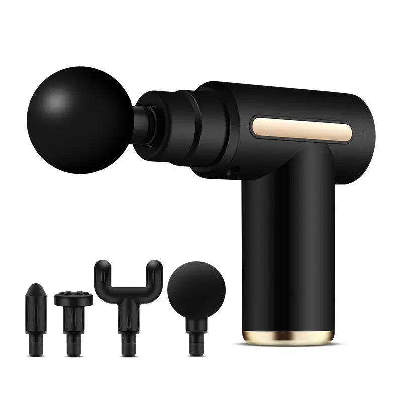 Multifunctional Massage Gun - Home Travel Lightweight USB Rechargeable Massage Device, 6 Speeds Adjustable, Ultra-Quiet Brushless Motor, 4 Replaceable Heads, ABS Plastic, for Muscle Relief, Self Care Gift for Him