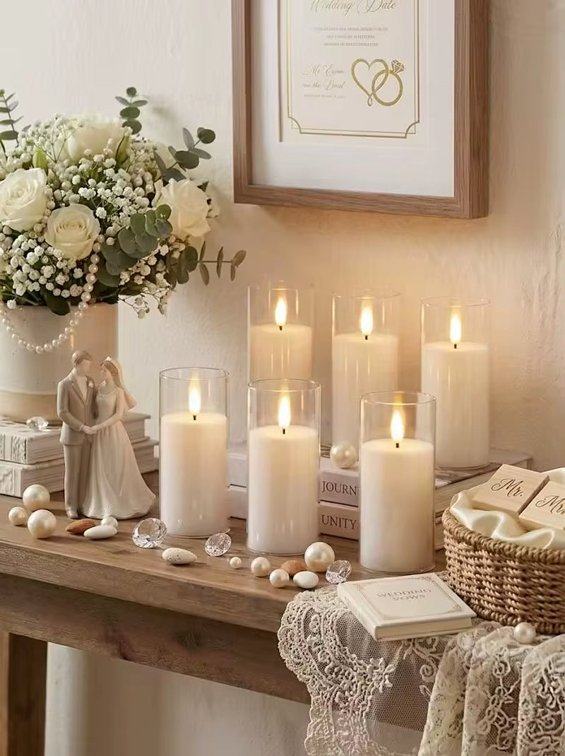 Set of 6 Plastic Candle Lantern Battery Flameless Led Candle Cheap Safer Candles Party Holiday Event Perfect Decor