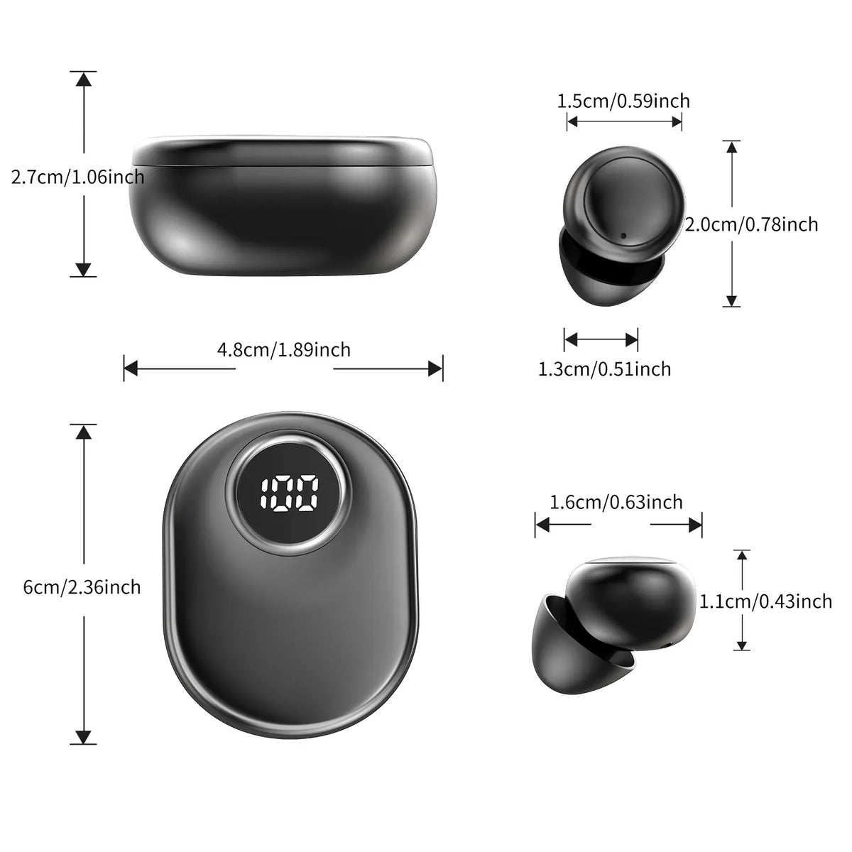 MSHUKCOE Mini Invisible In-Ear Sleep Aid Earbuds - Side Sleep No Ear Pressure, Noise Isolation Cells, 360° Rotating Charging Case, Waterproof, Bluetooth 6.0 Audio, Touch Control, for Study/Work, Ultra-Small Wireless Headphones