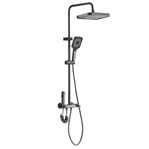 Cheap Gray Piano Key Shower Set 4 Ways Water Out Bathroom Digital Display Faucet Shower System Hot and Cold 4 Modes Mixer Tap