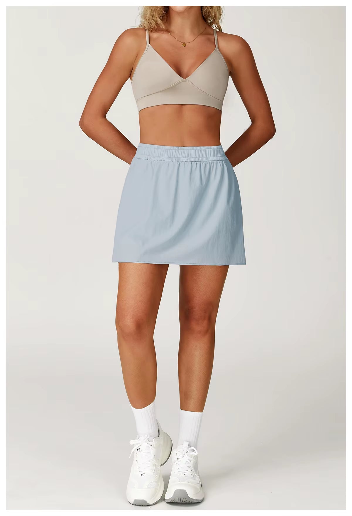 Cool Feeling High Waist Skirt Women Outdoor Tennis Golf Sport Shorts Street Dancing Breathable Skirts with Pockets