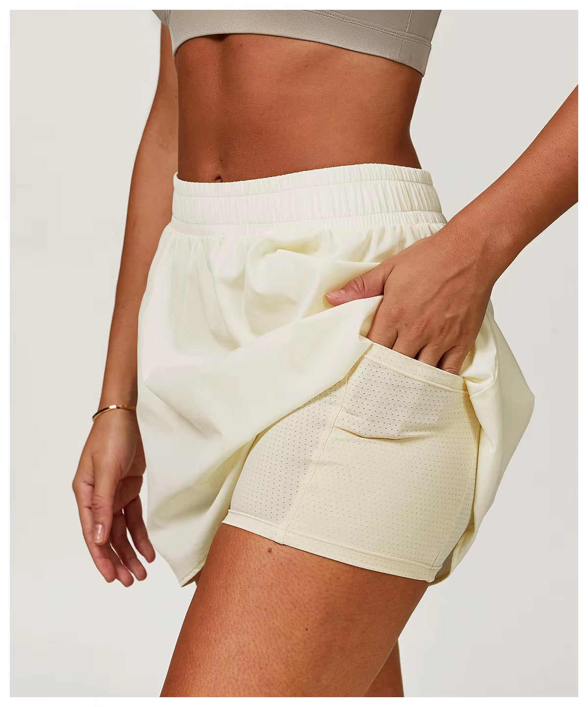 Cool Feeling High Waist Skirt Women Outdoor Tennis Golf Sport Shorts Street Dancing Breathable Skirts with Pockets