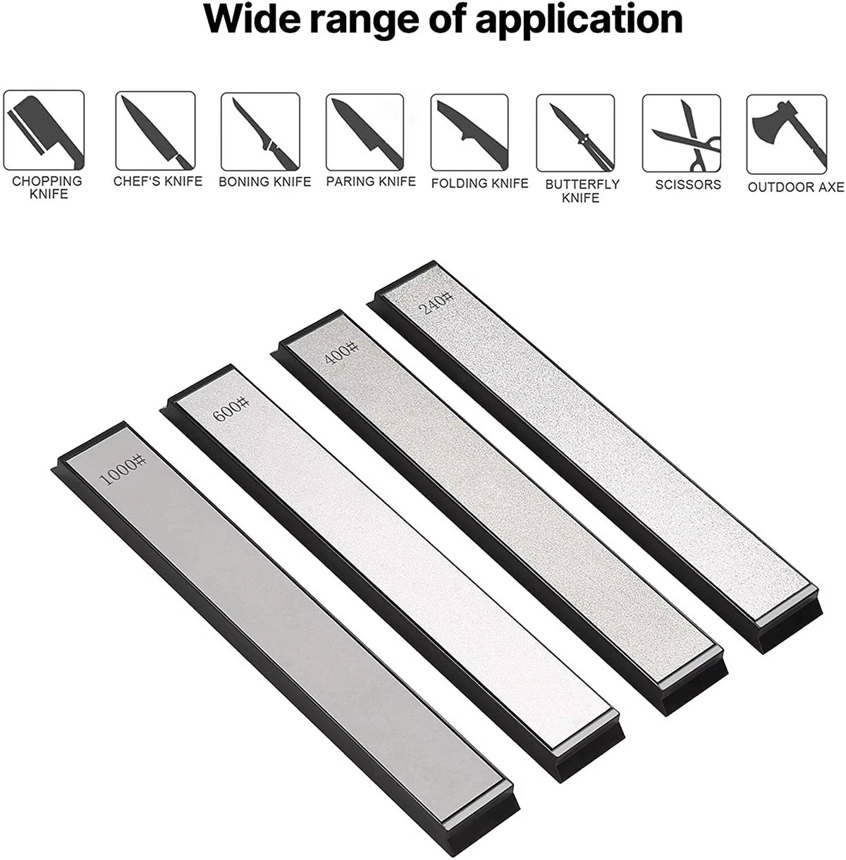 US Local Stock Ships in 24H Free Shipping USA 4X Diamond Stone Set Lot Pocket Knife Sharpener 240 400 600 1000 Grit