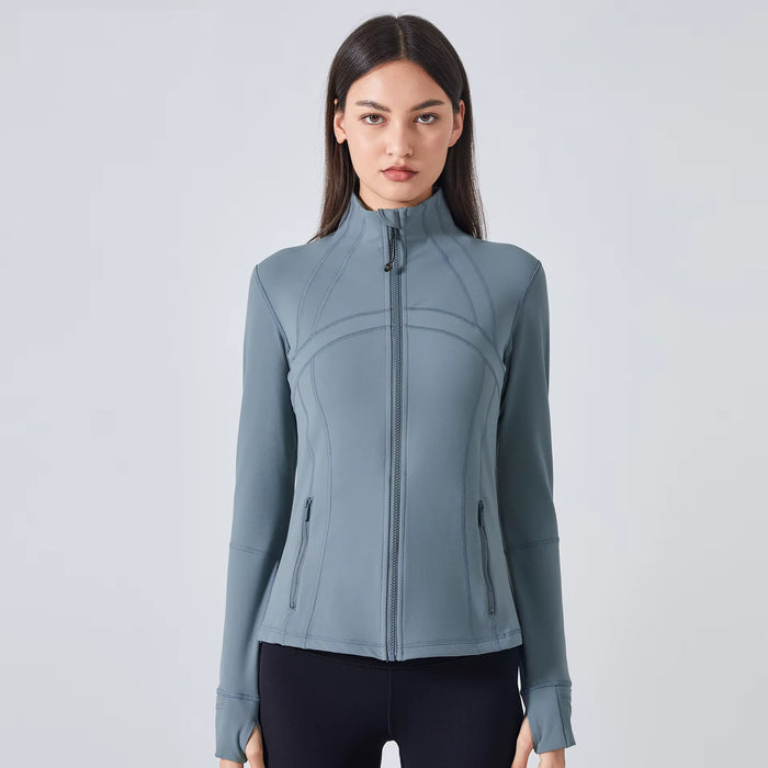 Women'S Quick Dry Lightweight Fleecing Gym Fitness Yoga Jacket Breathable Tight Waist Running Yoga Jackets for Women
