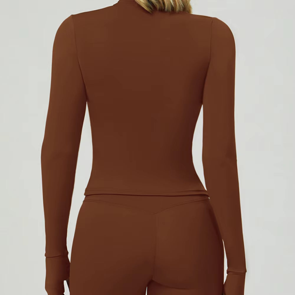 Wholesale High Quality Womens Gym Yoga Jackets Top Custom Logo Seamless Fitness Yoga Zipper Jacket