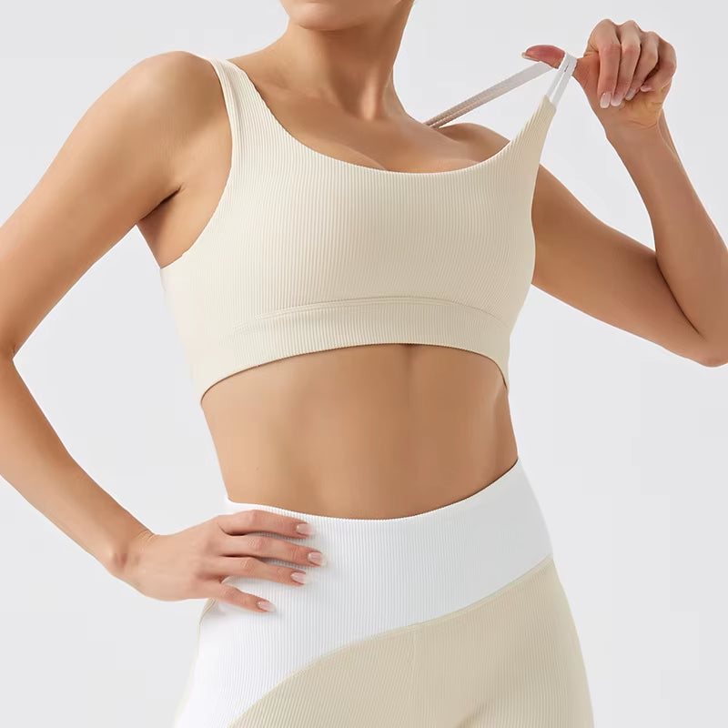 Environmentally Friendly Recycled Fabric Ribbed Back Beauty Yoga Suitbutt Running Fitness Clothes