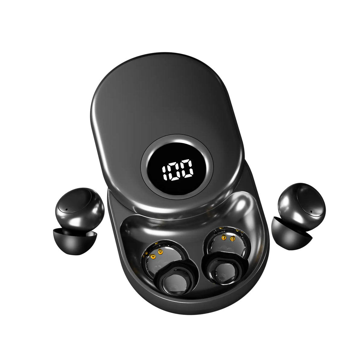 MSHUKCOE Mini Invisible In-Ear Sleep Aid Earbuds - Side Sleep No Ear Pressure, Noise Isolation Cells, 360° Rotating Charging Case, Waterproof, Bluetooth 6.0 Audio, Touch Control, for Study/Work, Ultra-Small Wireless Headphones