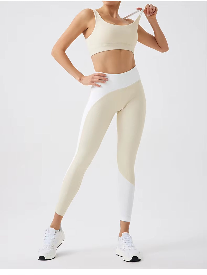 Environmentally Friendly Recycled Fabric Ribbed Back Beauty Yoga Suitbutt Running Fitness Clothes