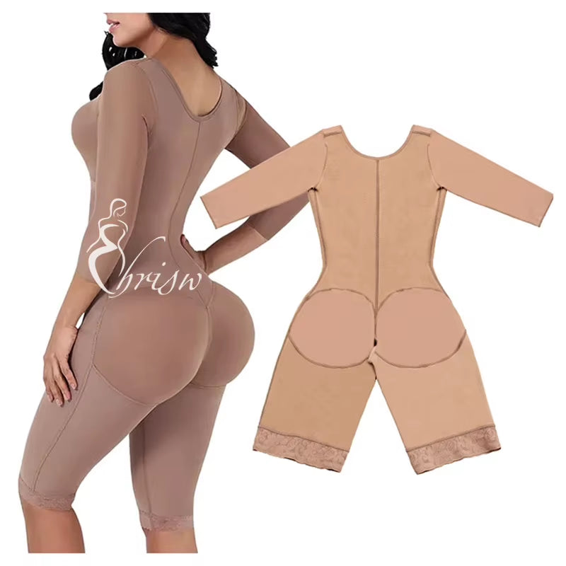 Full Body Colombian Girdles Shaper High Compression Bodysuits Postoperative Postpartum Lipo Arm Slimmer Waist Reducing Shapewear