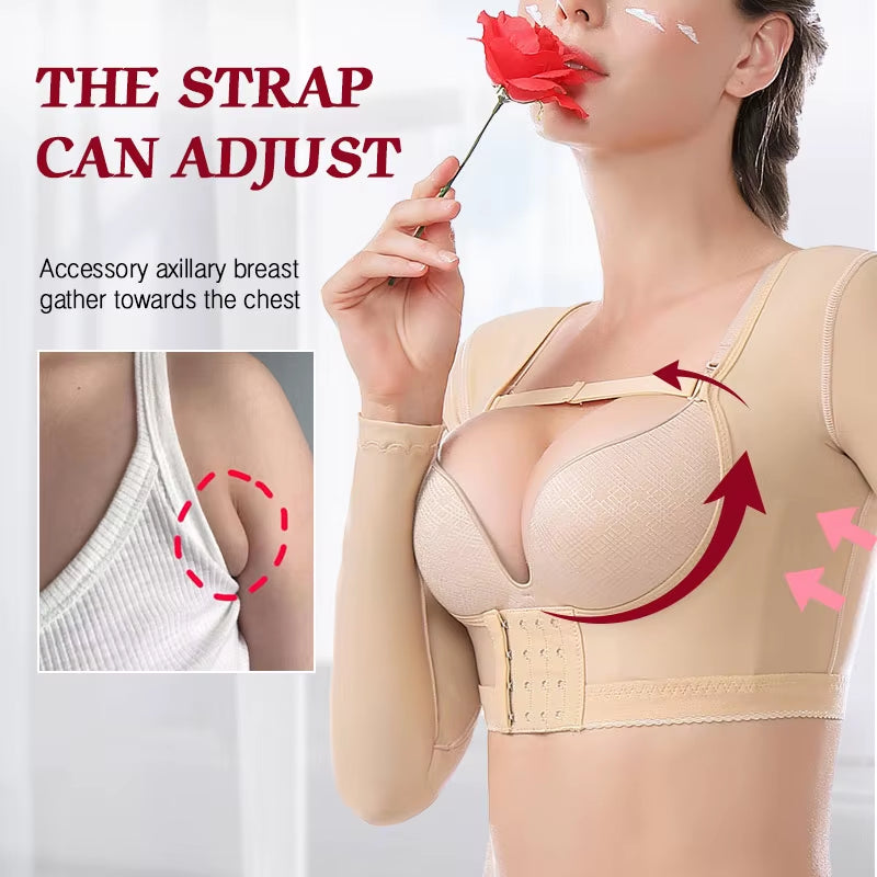 Spandex Post Surgical Posture Corrector Front Closure Bra Tank Top Shapewear 360 Lipo Women Trainer Upper Arm Compression Shaper