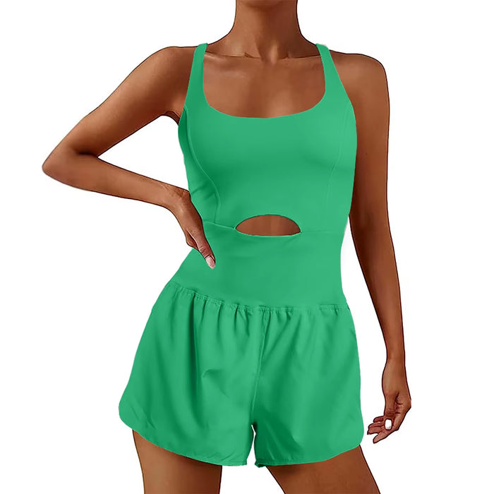 Wholesale Sexy Sports Wear Girls Yoga Bodysuits Sexy Sleeveless One Piece Exercise Jumpsuits for Women