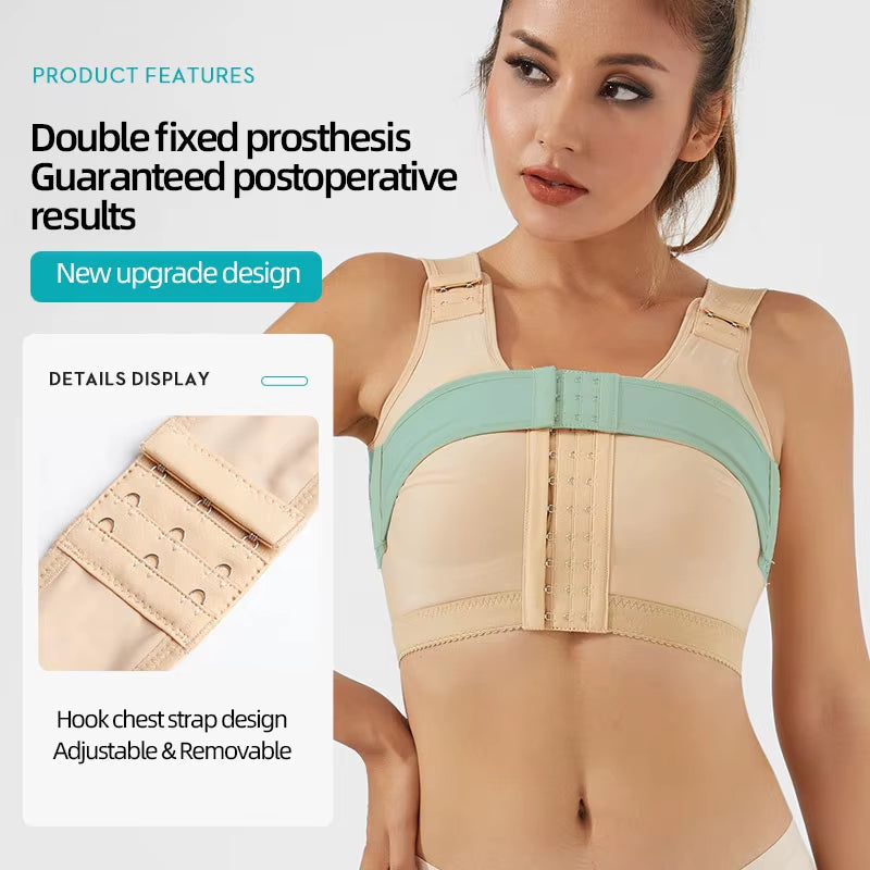High Compression Bra Post-Operative Posture Correcto Slimming Faja Colombianas Top Bra Vest Shapewear without Sleeves