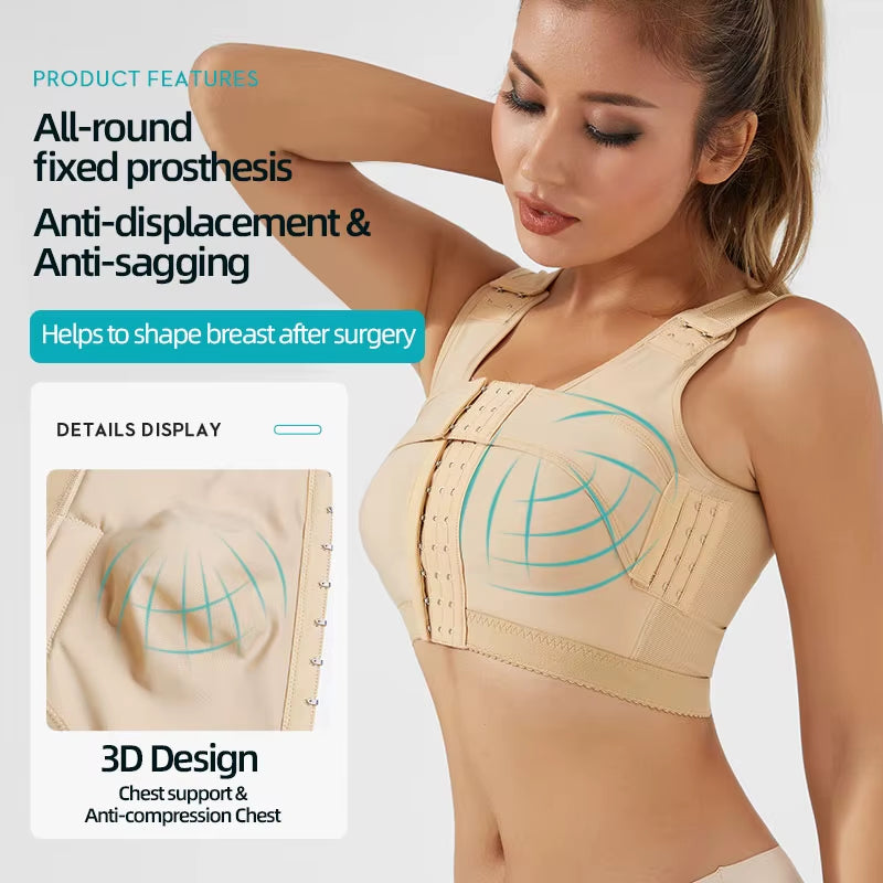 High Compression Bra Post-Operative Posture Correcto Slimming Faja Colombianas Top Bra Vest Shapewear without Sleeves