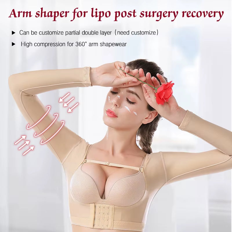 Spandex Post Surgical Posture Corrector Front Closure Bra Tank Top Shapewear 360 Lipo Women Trainer Upper Arm Compression Shaper