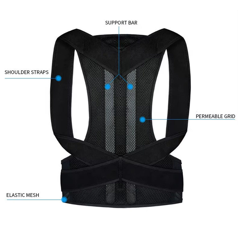 STRONG Support Breathable Clavicle Posture Support Brace Adjustable Back Posture Corrector for Adult