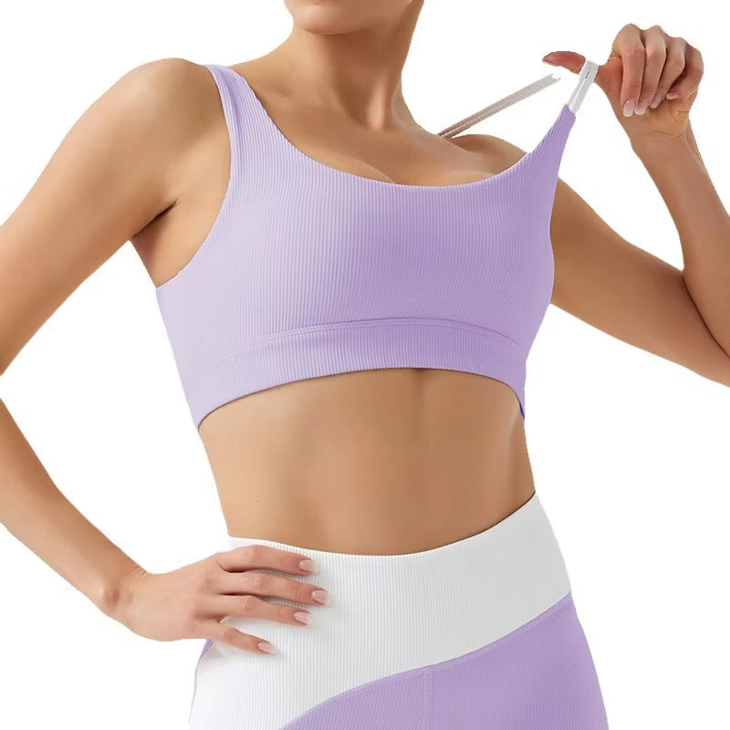 Environmentally Friendly Recycled Fabric Ribbed Back Beauty Yoga Suitbutt Running Fitness Clothes