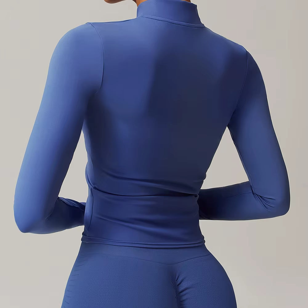 Wholesale High Quality Womens Gym Yoga Jackets Top Custom Logo Seamless Fitness Yoga Zipper Jacket