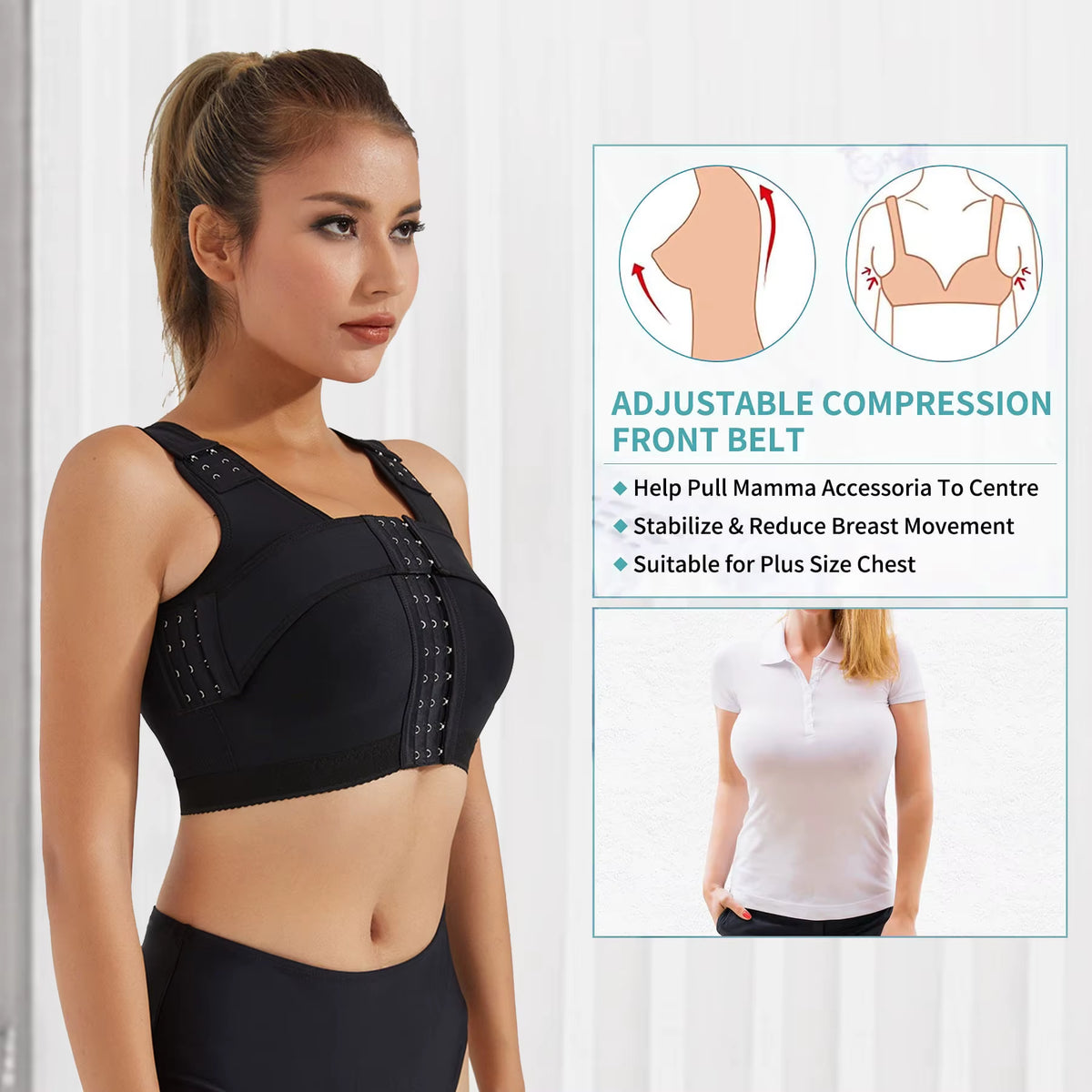 High Compression Bra Post-Operative Posture Correcto Slimming Faja Colombianas Top Bra Vest Shapewear without Sleeves