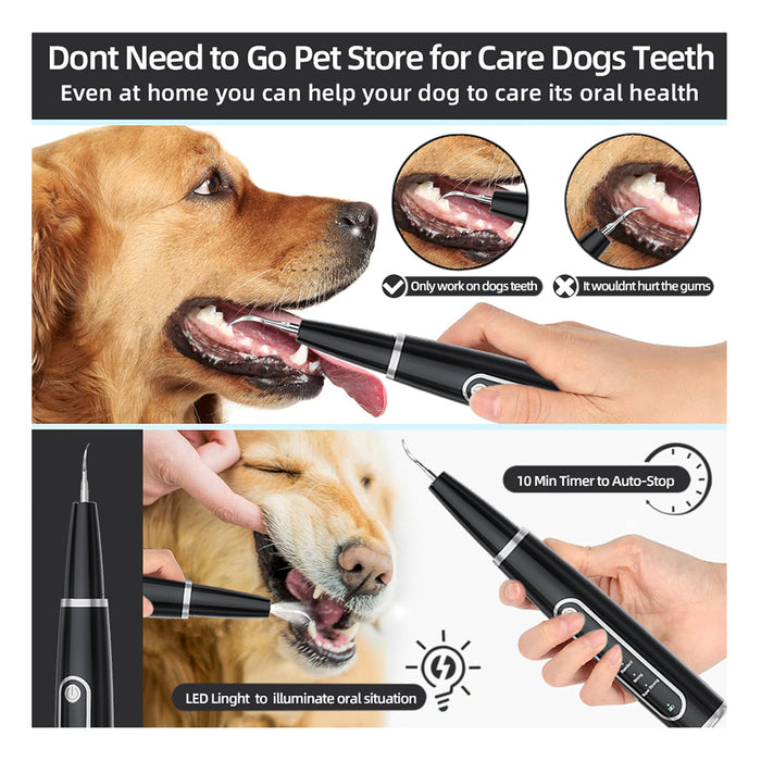 Plaque Remover for Teeth - Pet Ultrasonic Cleaner Custom Pet Battery-powered Ultrasonic Electric Toothbrush Teeth Cleaning Kit