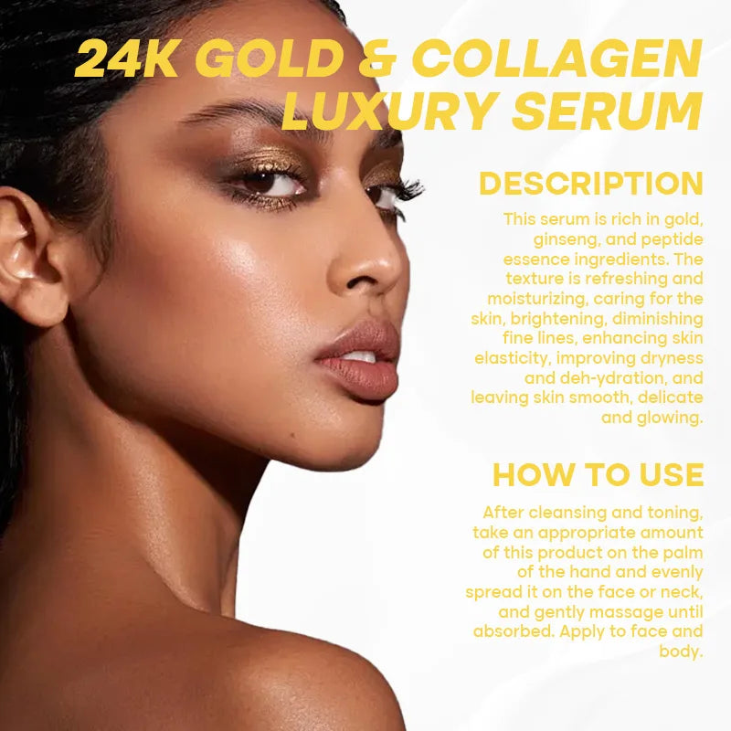 Private Label Vitamin C Korean Luxury Skincare Products Skin Whitening & Dark Spot Correction 24K Gold Skin Care Serum