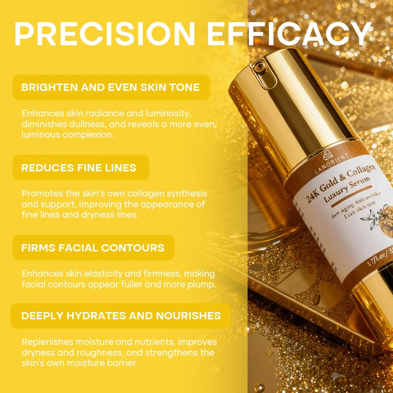 Private Label Vitamin C Korean Luxury Skincare Products Skin Whitening & Dark Spot Correction 24K Gold Skin Care Serum