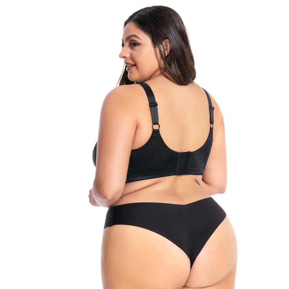 OEKO Certificated Custom Made Plus Size Lace Fabric Wireless Big Breast Cup  Bras for Big Women Full Coverage Push up