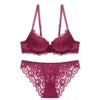 Womens Floral Sexy Lace Bra and Panty Set Push up Bra Fashion Ladies Underwear Sets Seven Color Cup ABCD