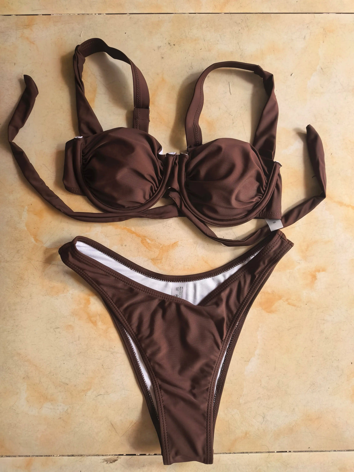 STOCK 9Colors Underwire Swimwear Women High Cut Brazilian Bikini Set S-XL