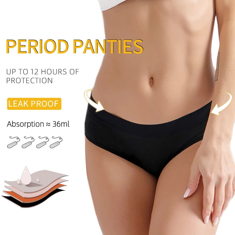 Menstrual Period Women Panties Heavy Absorbent Bamboo Period Panties 4 Layer Leakproof Culotte Menstruelle Underwear