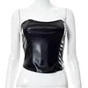 Women's Faux Leather Corset Black Red Zipper Front Bustier Corsets Top