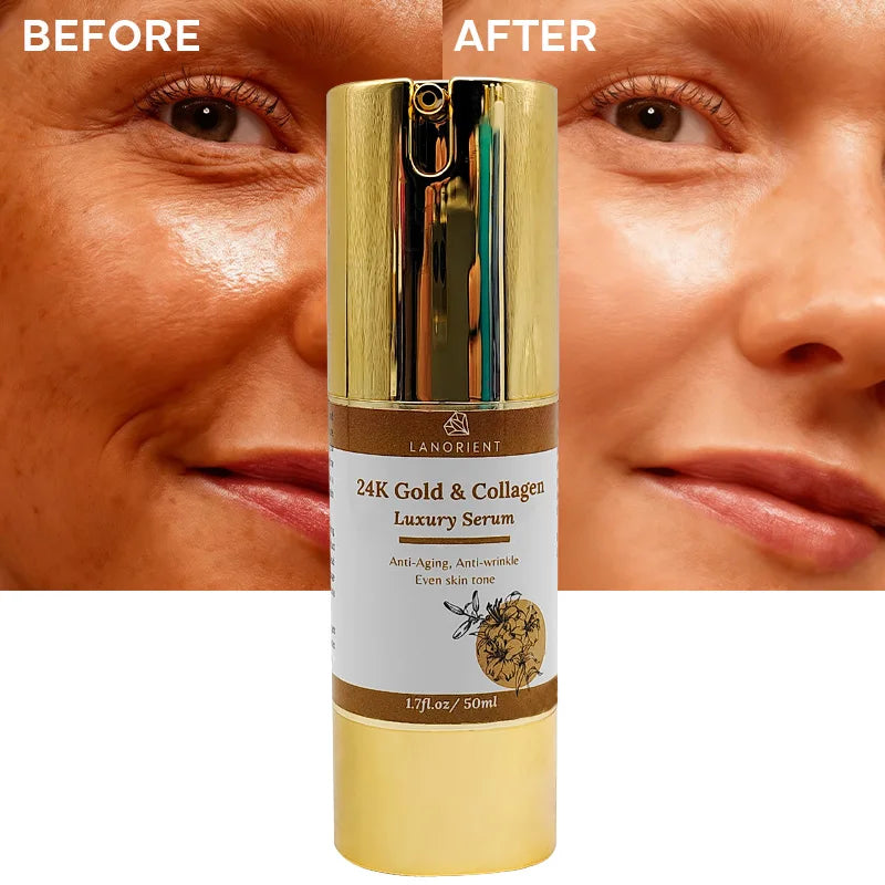 Private Label Vitamin C Korean Luxury Skincare Products Skin Whitening & Dark Spot Correction 24K Gold Skin Care Serum
