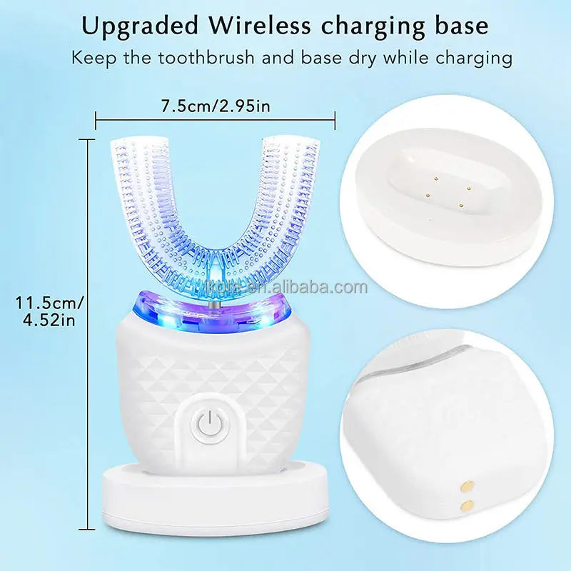 Travel Home Portable U Shape Ultrasonic Electric Toothbrush 360 Degree Automatic Cleaning Whitening Teeth Sonic Toothbrush