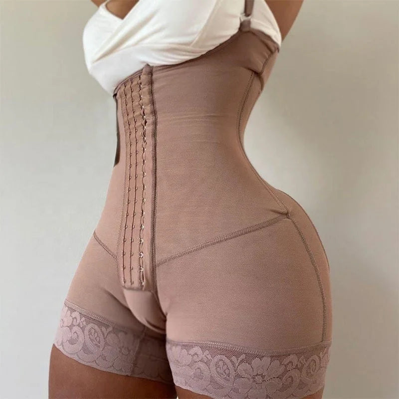 Women BBL Double Compression Lift Shape Your Buttocks Girdle Fajas Adjustable Breast Support Tummy Control Bodysuit Bodyshaper