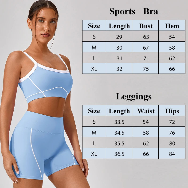 New European and American Naked Tight Outdoor Sports Underwear Women's Thin Shoulder Strap Contrast Set Strap Yoga Clothes
