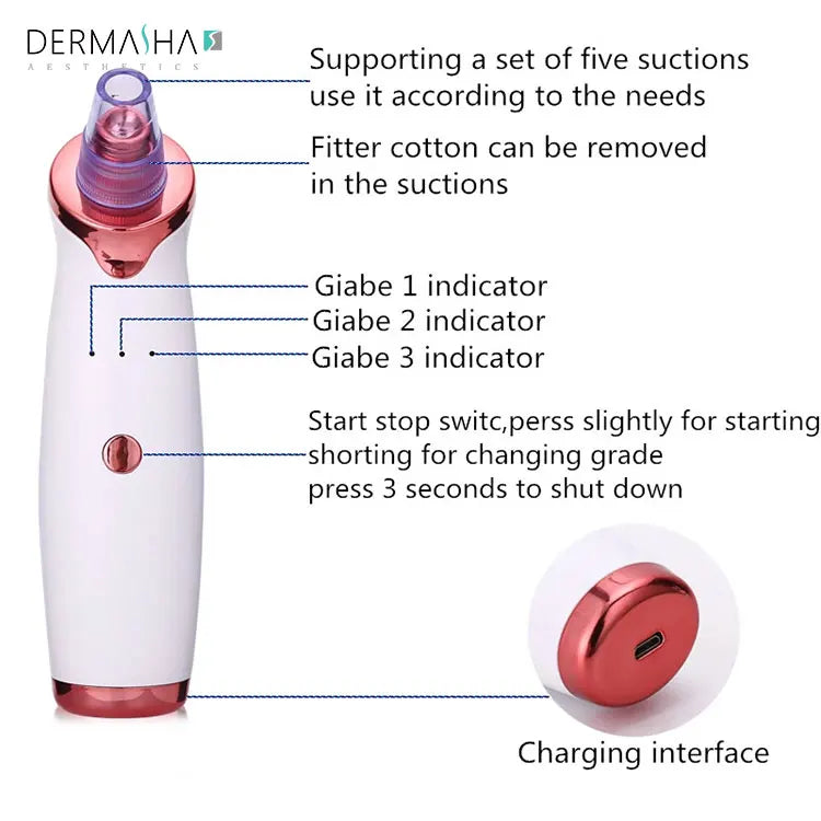 2021 Nose Facial Pore Cleaner Suction Blackhead Remover Machine Electric Acne Treatment US/AU Plug Compatible