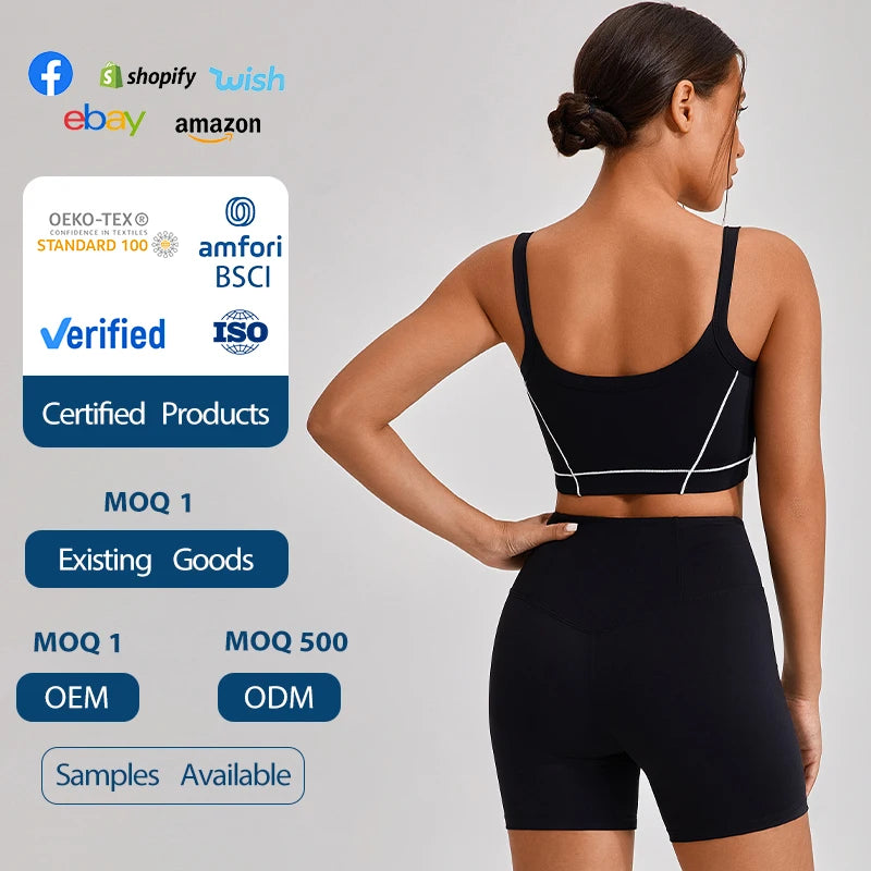New European and American Naked Tight Outdoor Sports Underwear Women's Thin Shoulder Strap Contrast Set Strap Yoga Clothes