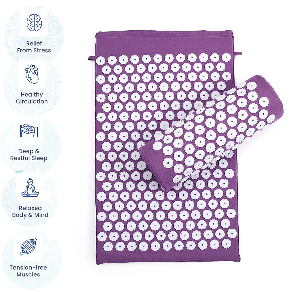 Acupressure Mat & Pillow Set for Back & Neck
