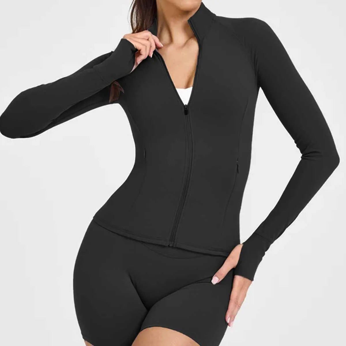 Wholesale Yoga Workout Gym Coat Customizable High Quality Women Running Tennis Fitness Jacket OEM ODM Zipper Up Activewear