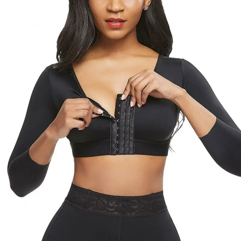 Front-Closure Posture Corrector Bra with 3/4 Sleeves