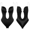 Clearance Sale Sexy Seamless U Plunge Bra Bodysuit Backless Body Shaper With Sheer Straps Push up Corset Bra Bodysuit for Women