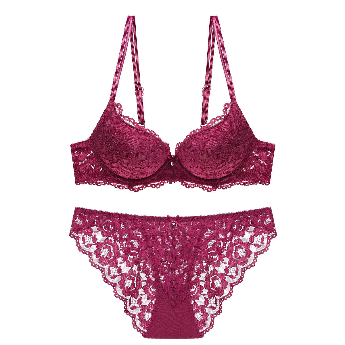 Womens Floral Sexy Lace Bra and Panty Set Push up Bra Fashion Ladies Underwear Sets Seven Color Cup ABCD