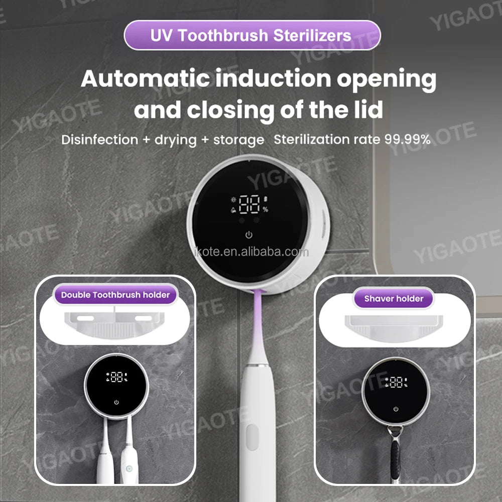 2026 Ultraviolet Sterilized Electric Toothbrush Smart Sensor Removable Wall Toothbrush Holder Drying Toothbrush Sanitizer