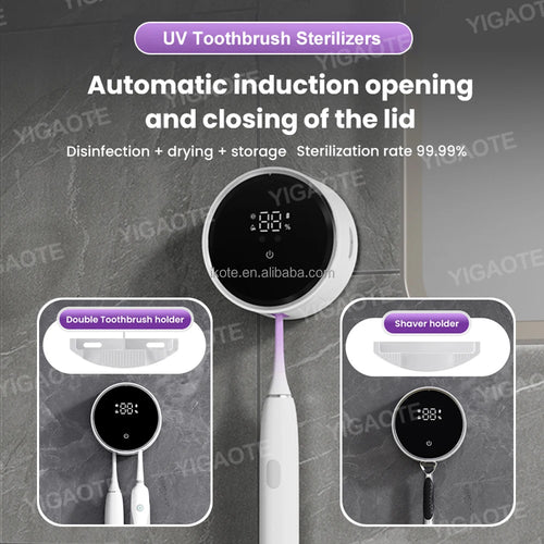 2026 Ultraviolet Sterilized Electric Toothbrush Smart Sensor Removable Wall Toothbrush Holder Drying Toothbrush Sanitizer
