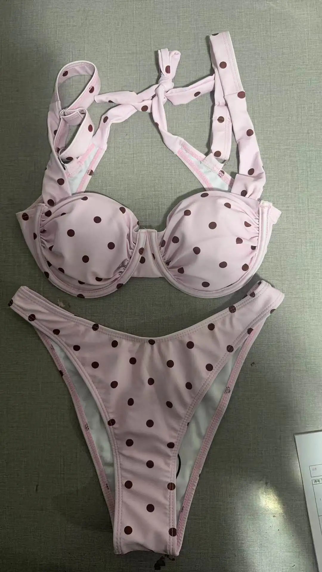 STOCK 9Colors Underwire Swimwear Women High Cut Brazilian Bikini Set S-XL