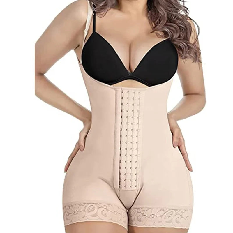 Women BBL Double Compression Lift Shape Your Buttocks Girdle Fajas Adjustable Breast Support Tummy Control Bodysuit Bodyshaper