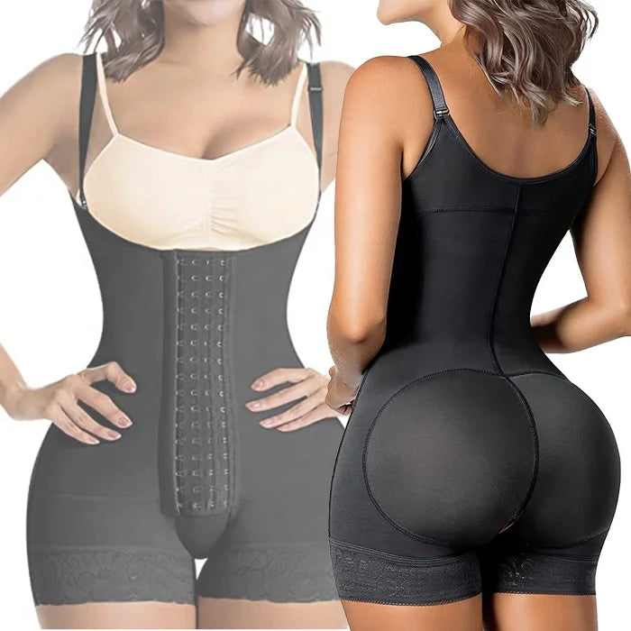 Women BBL Double Compression Lift Shape Your Buttocks Girdle Fajas Adjustable Breast Support Tummy Control Bodysuit Bodyshaper
