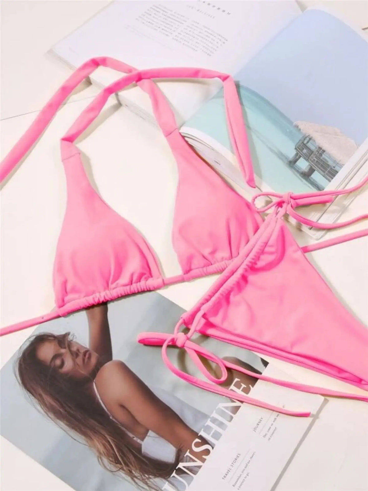 Bikini & Beachwear Sexy Triangle Swimwear High Waist Bathing Suits for Women Hollow Out Quality Swimsuit Female Bikini 2097
